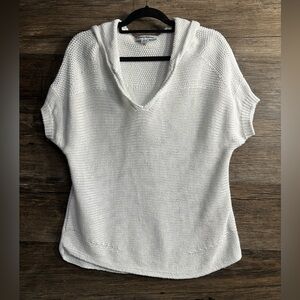 Tommy Bahama White Hooded V-Neck Sweater
